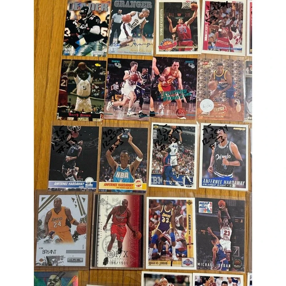 Vintage 90s Basketball Card Lot 55 Cards Kobe Bryant RC Jordan Shaq Pippen Lot